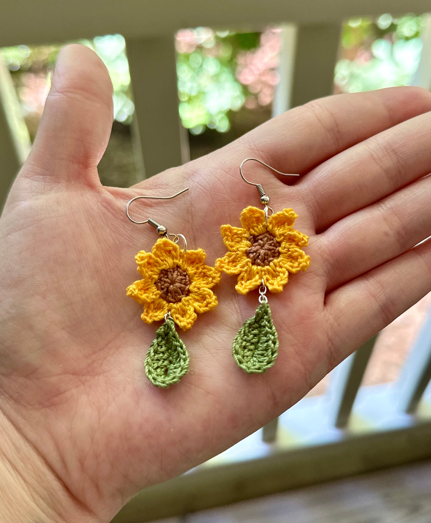 Handmade Sunflower Dangle Earrings