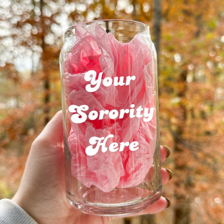 Groovy Sorority 16oz Soda Can Glass